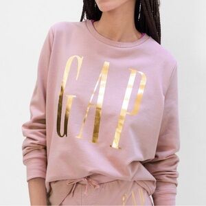 GAP Pink and Gold Logo Sweatshirt